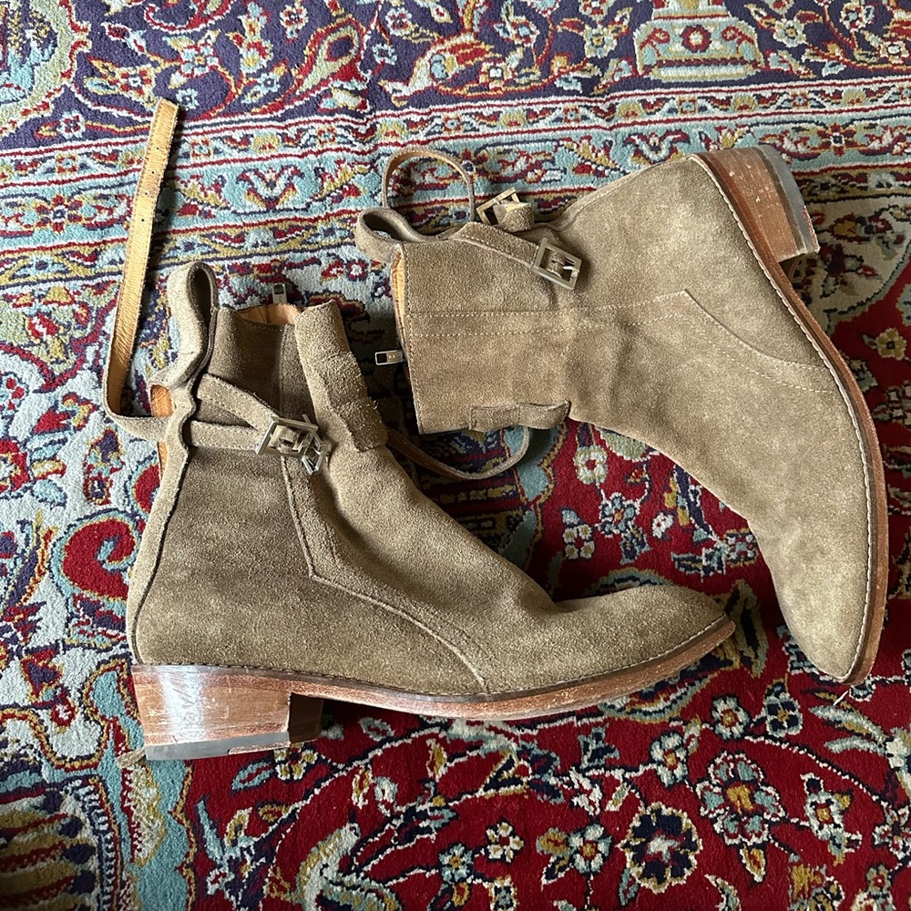 KOLLAR suede tan boots - Chelsea boots